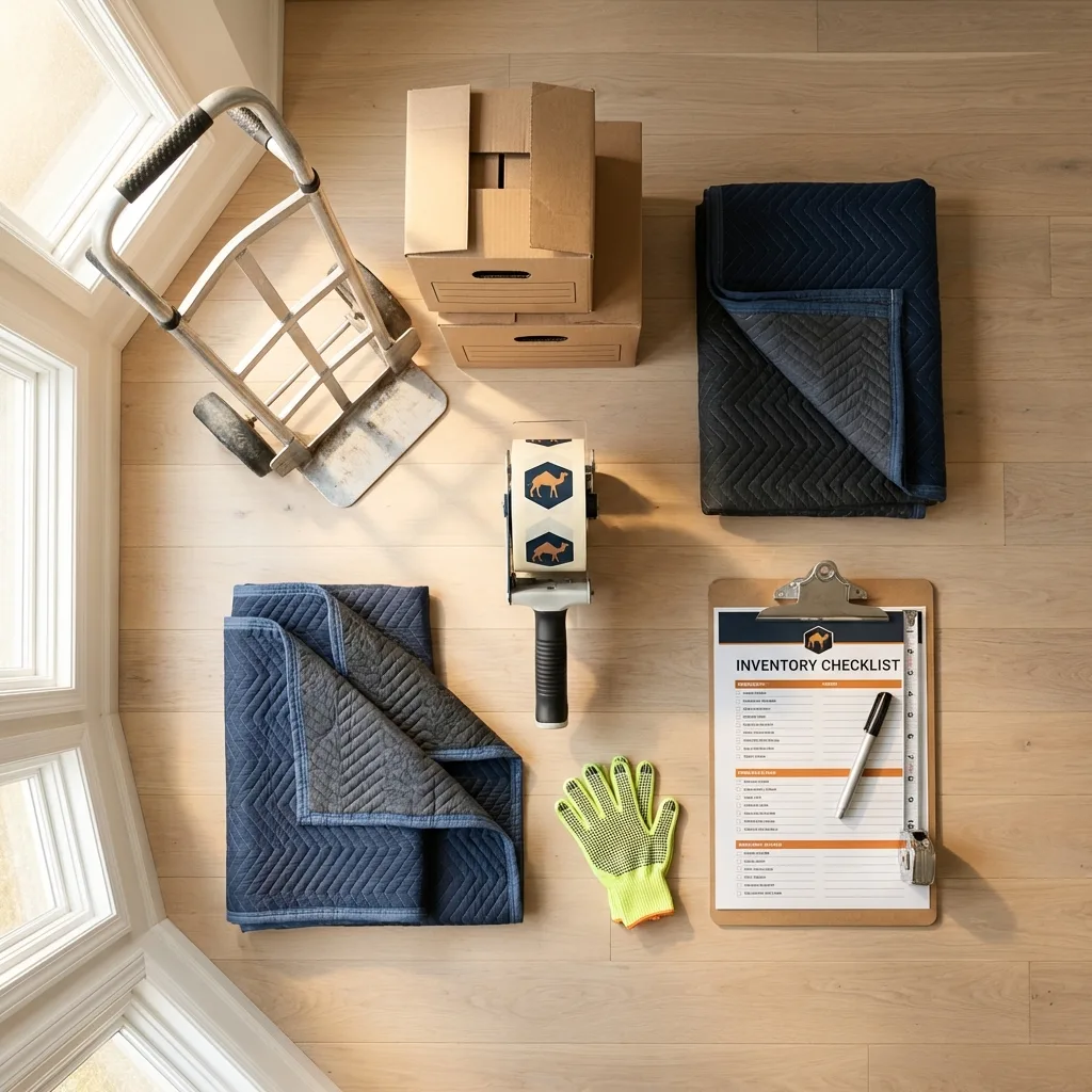 Professional moving supplies and packing materials layout for Siloam Springs residential relocations